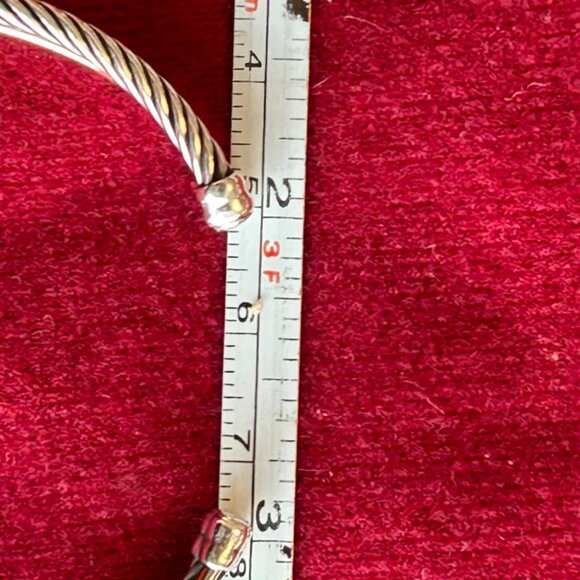 David Yurman 3mm Sterling Silver/Gold Crossover Bracelet - Picture 6 of 10